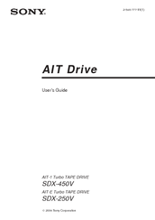 Sony AIT-E Turbo TAPE DRIVE User Manual