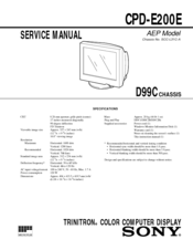 Sony Trinitron CPD-E200E Service Manual