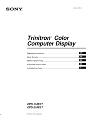 Sony Trinitron CPD-110EST Operating Instructions Manual