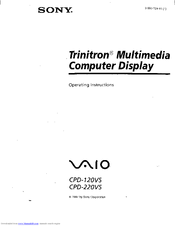 Sony Trinitron CPD-120VS Operating Instructions Manual