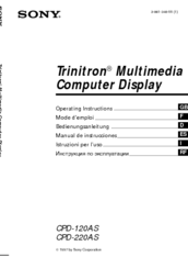 Sony VAIO CPD-220AS Operating Instructions Manual