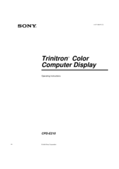 Sony Trinitron CPD-E210 Operating Instructions Manual