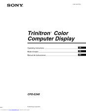 Sony Trinitron CPD-E240 Operating Instructions Manual