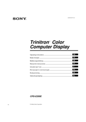 Sony CPD-E200E Operating Instructions Manual