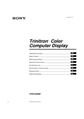 Sony Trinitron CPD-E200E Operating Instructions Manual