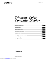Sony Trinitron CPD-E215E Operating Instructions Manual