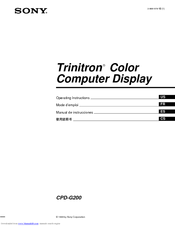 Sony Trinitron CPD-G200 Operating Instructions Manual