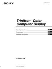 Sony Trinitron CPD-G410R Operating Instructions Manual