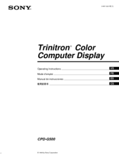 Sony FD Trinitron CPD-G500 Operating Instructions Manual