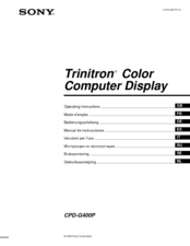 Sony FD Trinitron CPD-G400P Operating Instructions Manual