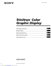 Sony Trinitron GDM-200PST Operating Instructions Manual