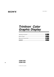 Sony Multiscan GDM-F400 Operating Instructions Manual