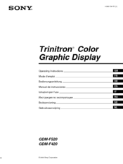 Sony Trinitron GDM-F420 Operating Instructions Manual