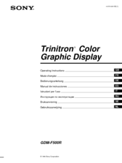 Sony FD Trinitron GDM-F500R Operating Instructions Manual