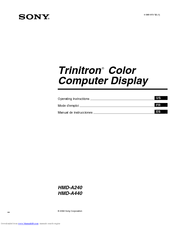 Sony Trinitron HMD-A240 Operating Instructions Manual