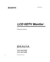 Sony BRAVIA KLV-40U100M Operating Instructions Manual