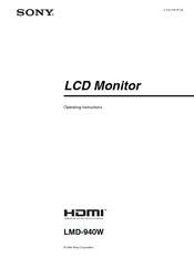 Sony LMD-940W Operating Instructions Manual