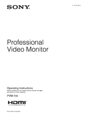 Sony PVM-740 Operating Instructions Manual