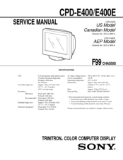 Sony Trinitron CPD-E400 Service Manual