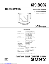 Sony Trinitron CPD-200GS Service Manual