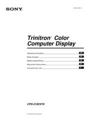 Sony Trinitron CPD-210EST9 Operating Instructions Manual