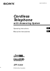 Sony SPP-A968 - Cordless Telephone Operating Instructions Manual