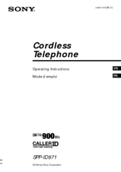 Sony SPP-ID971 - Cordless Telephone Operating Instructions Manual