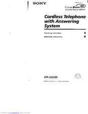 Sony SPP-AQ500 - Cordless Telephone Operating Instructions Manual