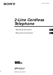 Sony M937 - SPP Cordless Phone Operating Instructions Manual