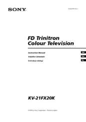 Sony FD Trinitron KV-21FX20K Instruction Manual