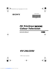 Sony FD Trinitron KV-24LS35U Instruction Manual