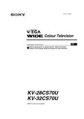 Sony FD Trinitron WEGA KV-28CS70 Operating Instructions Manual