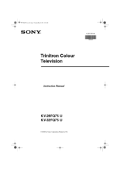 Sony FD Trinitron KV-28FQ75 U Instruction Manual