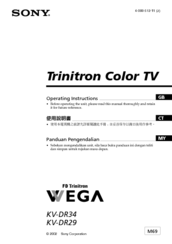 Sony FD Trinitron WEGA KV-DR29 Operating Instructions Manual