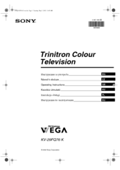 Sony FD Trinitron WEGA KV-29FQ76 K Operating Instructions Manual