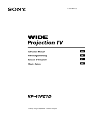 Sony KP-41PZ1D Instruction Manual