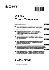 Sony KV-29FQ85K Operating Instructions Manual