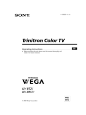 Sony FD Trinitron WEGA KV-BM21 Operating Instructions Manual