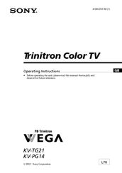 Sony FD Trinitron WEGA KV-PG21 Operating Instructions Manual