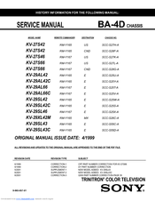 Sony TRINITRON KV-27S42 Service Manual