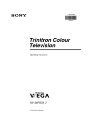 Sony FD Trinitron WEGA KV-36FS76 U Operating Instructions Manual