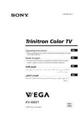 Sony Trinitron WEGA KV-AW21 Operating Instructions Manual