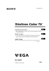 Sony Trinitron WEGA KV-AZ21 Operating Instructions Manual