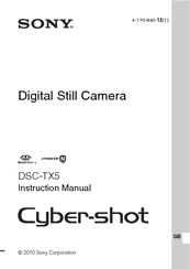 Sony Cyber-shot 4-170-840-12(1) Instruction Manual