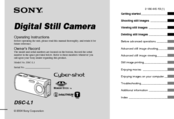 Sony DSC L1 - Cybershot 4MP Digital Camera Operating Instructions Manual