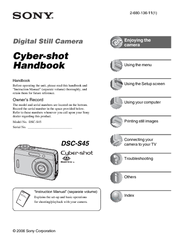 Sony DSC-S45 - Cyber-shot Digital Still Camera Handbook
