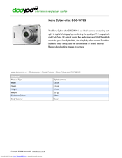 Sony Cyber-shot DSC-W70S Specification