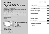 Sony DSC U20 - Cyber-shot 2MP Digital Camera Operating Instructions Manual