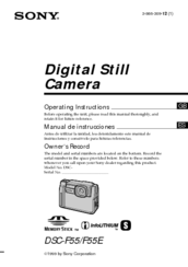 Sony DSC-F55 Operating Instructions Manual