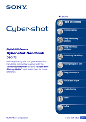 Sony DSC-T2/G Cyber-shot® Handbook
